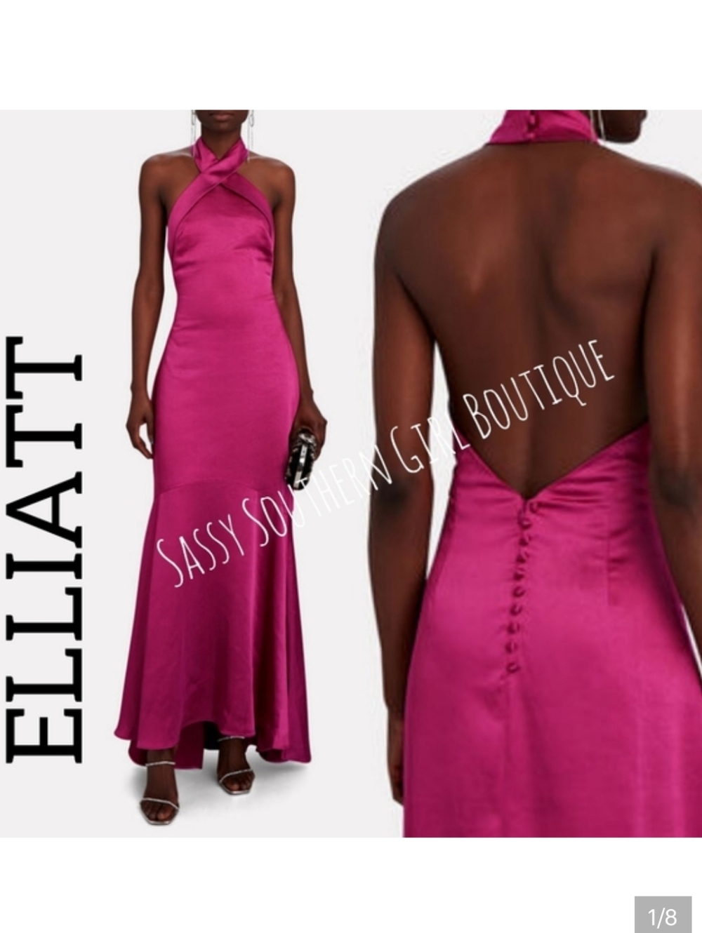 🆕⭐ ELLIATT fuschia pink satin maxi dress
